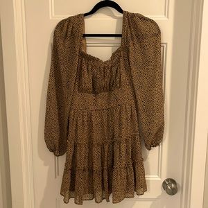 Long sleeve, cheetah print mini dress. Size S